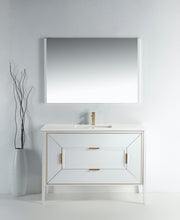 Kube Bath KV8848-GW Vetro 48" Gloss White Free Standing Single Sink Bathroom Vanity with White Quartz Top - view 7