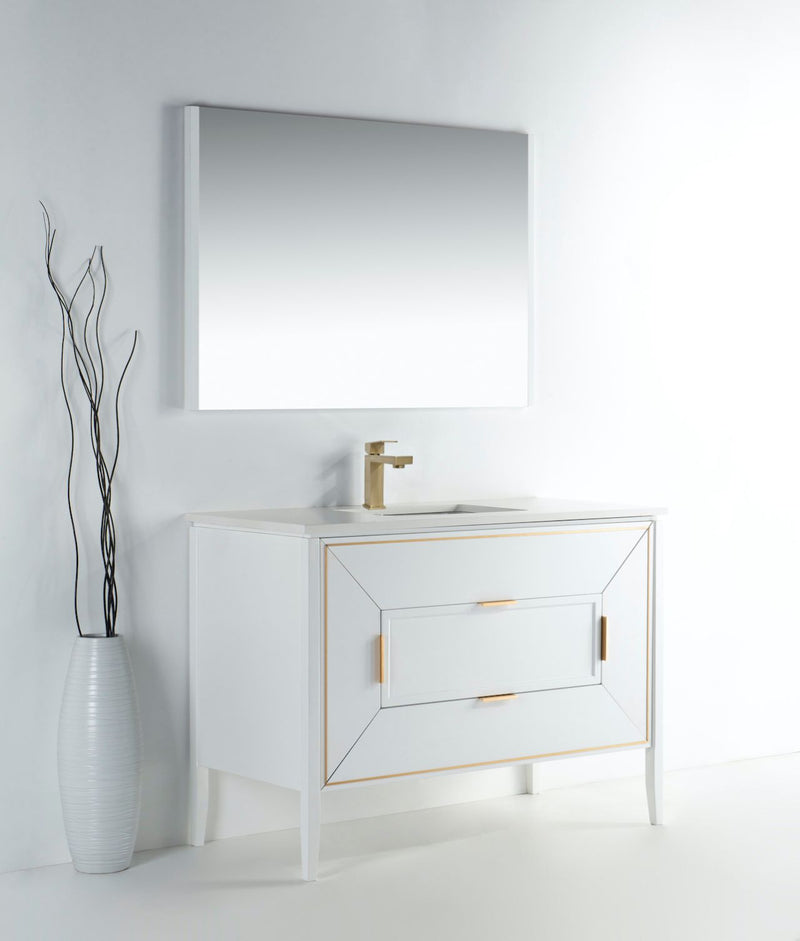 Kube Bath KV8848-GW Vetro 48" Gloss White Free Standing Single Sink Bathroom Vanity with White Quartz Top - view 8
