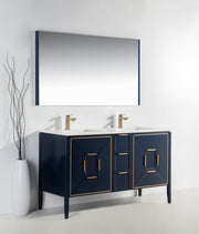 Kube Bath KV8860-Blue Vetro 60" Blue Free Standing Double Sink Bathroom Vanity with White Quartz Top - view 11