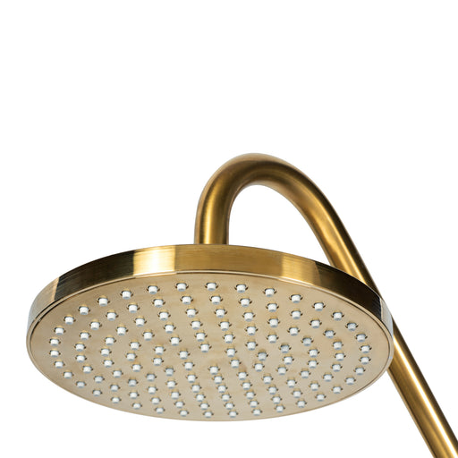 PULSE ShowerSpas 1011-BG-1.8GPM Kauai 8-in Rain Showerhead Shower System with Slide Bar and Integrated Soap Dish in Brushed Gold, 1.8 GPM - view 2