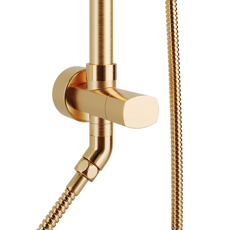PULSE ShowerSpas 1011-BG-1.8GPM Kauai 8-in Rain Showerhead Shower System with Slide Bar and Integrated Soap Dish in Brushed Gold, 1.8 GPM - view 5