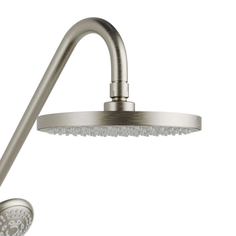 PULSE ShowerSpas 1011-BN-1.8GPM Kauai 8-in Rain Showerhead Shower System with Slide Bar and Integrated Soap Dish in Brushed Nickel, 1.8 GPM - view 2