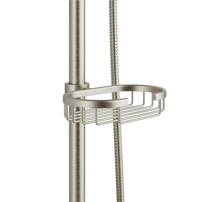 PULSE ShowerSpas 1011-BN-1.8GPM Kauai 8-in Rain Showerhead Shower System with Slide Bar and Integrated Soap Dish in Brushed Nickel, 1.8 GPM - view 3