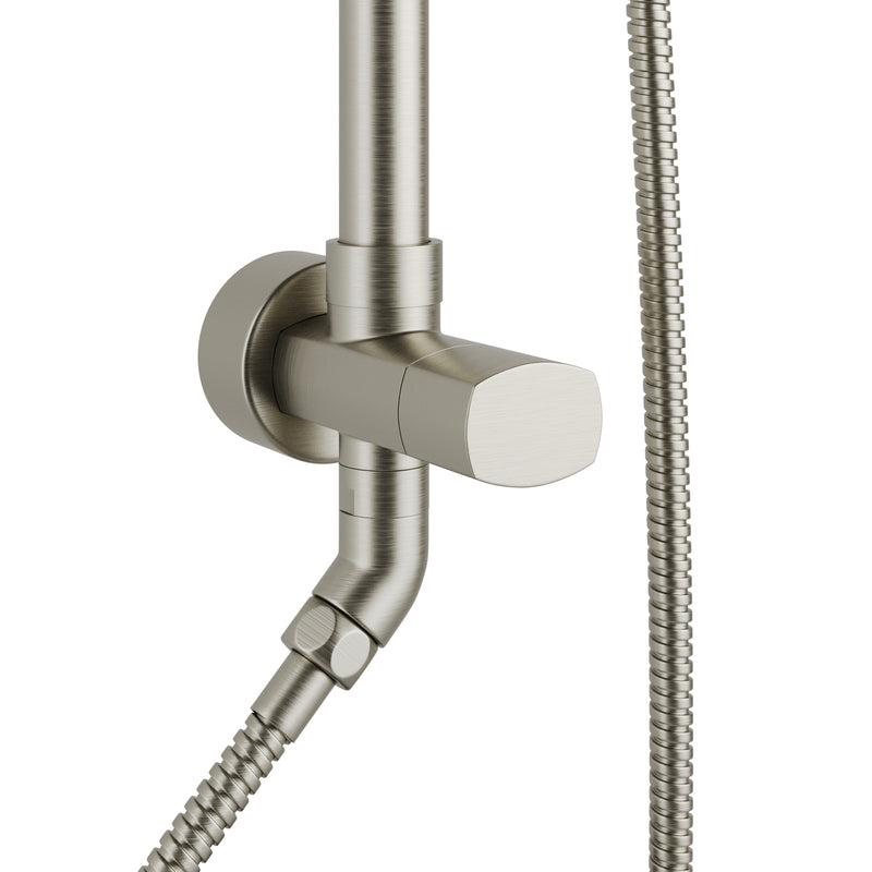 PULSE ShowerSpas 1011-BN-1.8GPM Kauai 8-in Rain Showerhead Shower System with Slide Bar and Integrated Soap Dish in Brushed Nickel, 1.8 GPM - view 5