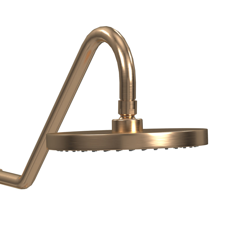 PULSE ShowerSpas 1011-CPG-1.8GPM Kauai 8-in Rain Showerhead Shower System with Slide Bar and Integrated Soap Dish in Champagne Gold, 1.8 GPM - view 2