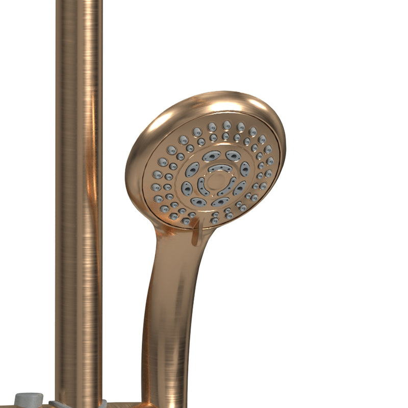 PULSE ShowerSpas 1011-CPG-1.8GPM Kauai 8-in Rain Showerhead Shower System with Slide Bar and Integrated Soap Dish in Champagne Gold, 1.8 GPM - view 6