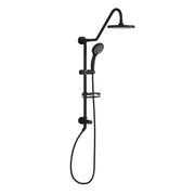 PULSE ShowerSpas 1011-MB-1.8GPM Kauai 8-in Rain Showerhead Shower System with Slide Bar and Integrated Soap Dish in Matte Black, 1.8 GPM