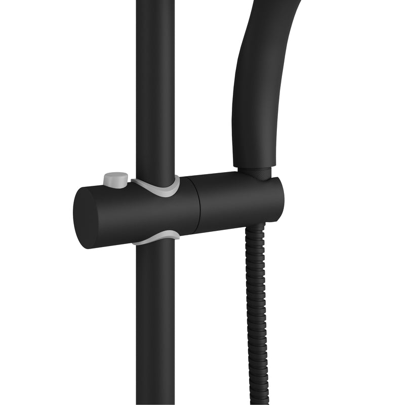 PULSE ShowerSpas 1011-MB-1.8GPM Kauai 8-in Rain Showerhead Shower System with Slide Bar and Integrated Soap Dish in Matte Black, 1.8 GPM - view 4