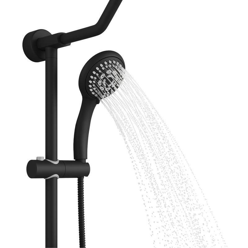 PULSE ShowerSpas 1011-MB-1.8GPM Kauai 8-in Rain Showerhead Shower System with Slide Bar and Integrated Soap Dish in Matte Black, 1.8 GPM - view 6