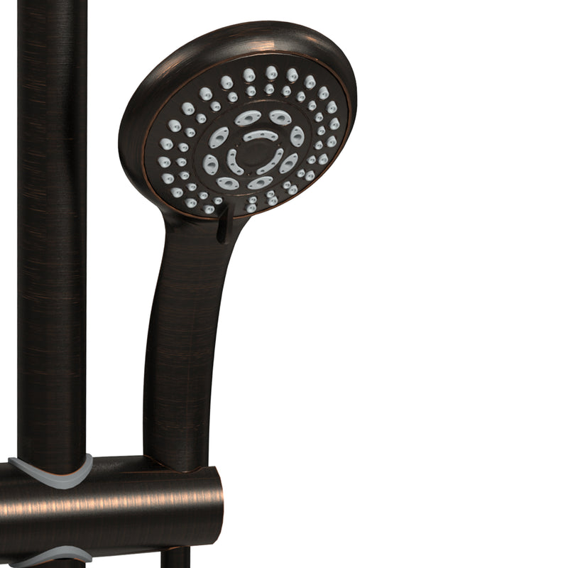 PULSE ShowerSpas 1011-ORB-1.8GPM Kauai 8-in Rain Showerhead Shower System with Slide Bar and Integrated Soap Dish in Oil Rubbed Bronze, 1.8 GPM - view 6