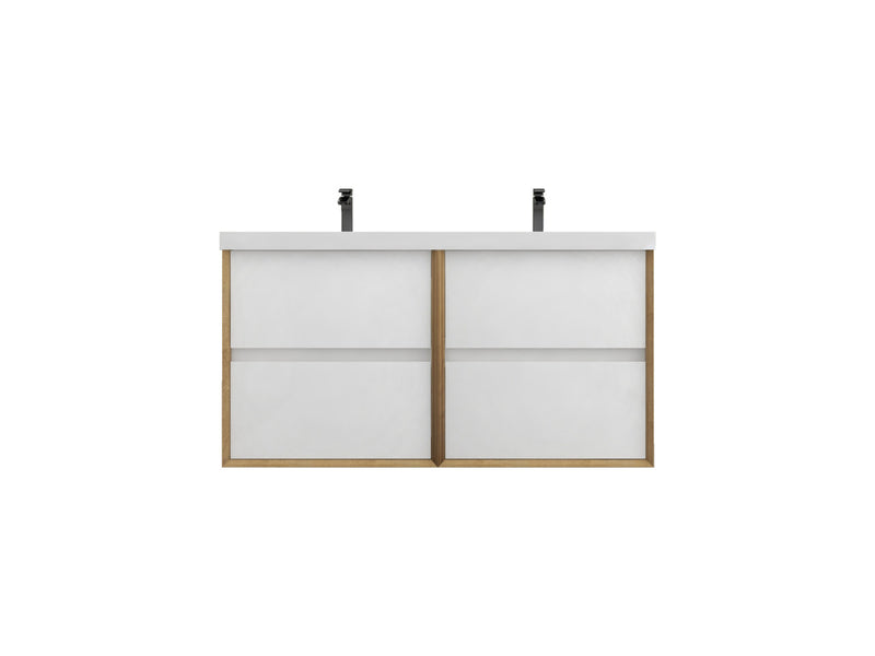 Moreno Bath SLIM48-DD Kingdee 48" Floating Double Bathroom Vanity With Acrylic Double Sink Top