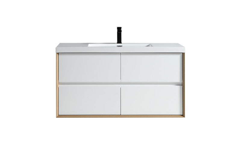 Moreno Bath SLIM-48 Kingdee 48" Floating Bathroom Vanity With Acrylic Single Sink Top
