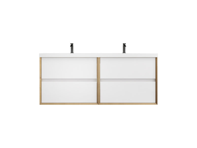 Moreno Bath SLIM 60DD Kingdee 60" Floating Double Bathroom Vanity With Acrylic Double Sink Top