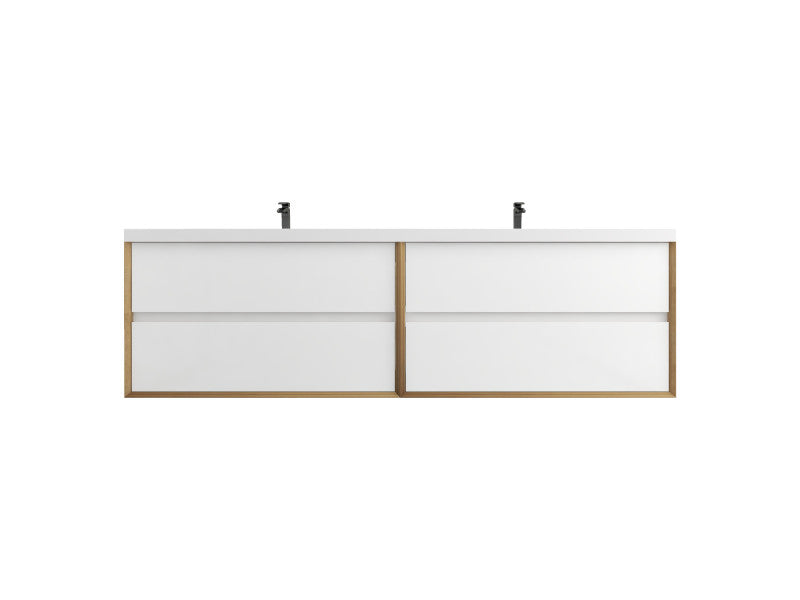 Moreno Bath SLIM 84D Kingdee 84" Floating Bathroom Vanity With Acrylic Double Sink Top