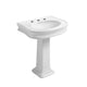 Whitehaus LA10-LA03-3H Isabella 27-1/2" Oval Pedestal Bathroom Sink - White