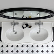 Whitehaus LA12-LAM120B Isabella 47" Double Bowl Console Bathroom Sink - White/Black