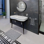 Whitehaus LA12-LAM120B Isabella 47" Double Bowl Console Bathroom Sink - White/Black