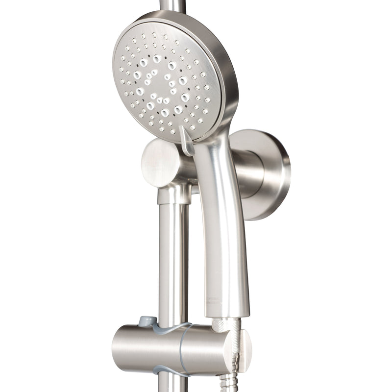 PULSE ShowerSpas 1089-BN-1.8GPM Lanai 8-in Rain Showerhead Shower System with 3-Body Jets, Pivoting Shower Arm and Multi-function Handshower in Brushed Nickel, 1.8 GPM - view 3