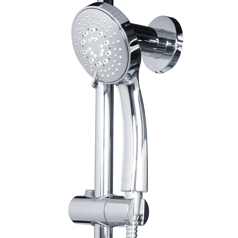 PULSE ShowerSpas 1089-CH-1.8GPM Lanai 8-in Rain Showerhead Shower System with 3-Body Jets, Pivoting Shower Arm and Multi-function Handshower in Chrome, 1.8 GPM - view 3