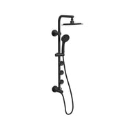 PULSE ShowerSpas 1089-MB-1.8GPM Lanai 8-in Rain Showerhead Shower System with 3-Body Jets, Pivoting Shower Arm and Multi-function Handshower in Matte Black, 1.8 GPM