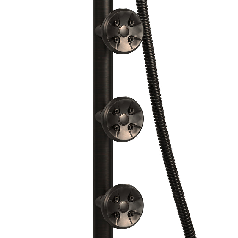 PULSE ShowerSpas 1089-ORB-1.8GPM Lanai 8-in Rain Showerhead Shower System with 3-Body Jets, Pivoting Shower Arm and Multi-function Handshower in Oil Rubbed Bronze, 1.8 GPM - view 4