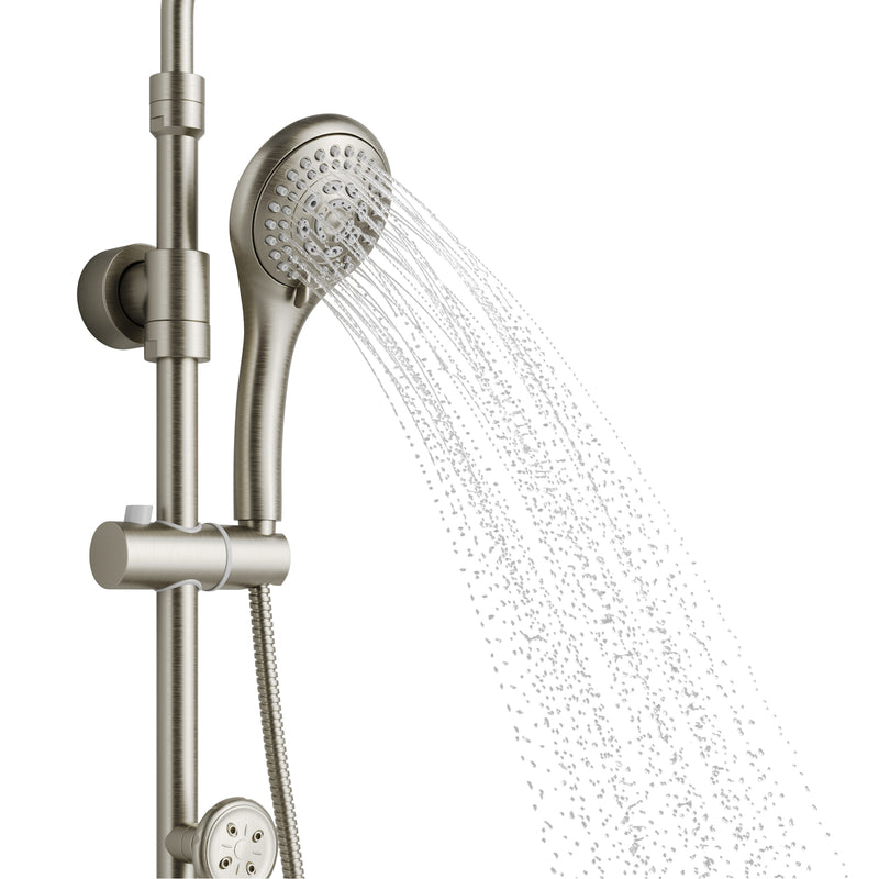 PULSE ShowerSpas 1028-BN-1.8GPM Lanikai 8-in Rain Showerhead Shower System with 3-Body Jets, Multi-function Handshower and Pivoting Shower Arm in Brushed Nickel, 1.8 GPM - view 3
