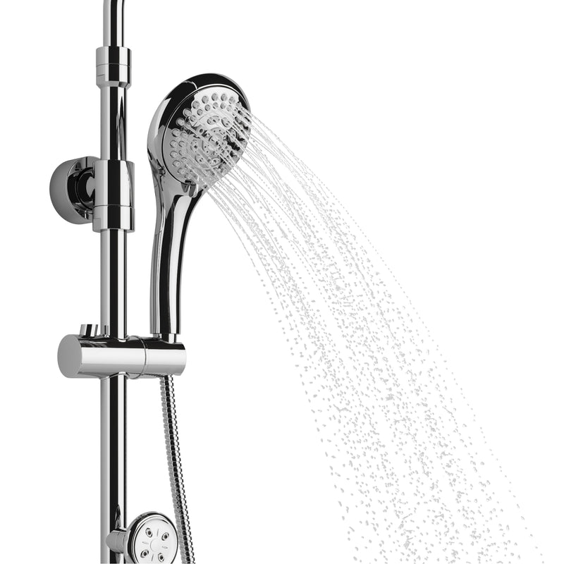 PULSE ShowerSpas 1028-CH-1.8GPM Lanikai 8-in Rain Showerhead Shower System with 3-Body Jets, Multi-function Handshower and Pivoting Shower Arm in Chrome, 1.8 GPM - view 3
