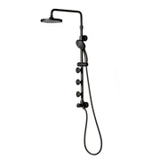 PULSE ShowerSpas 1028-MB-1.8GPM Lanikai 8-in Rain Showerhead Shower System with 3-Body Jets, Multi-function Handshower and Pivoting Shower Arm in Matte Black, 1.8 GPM