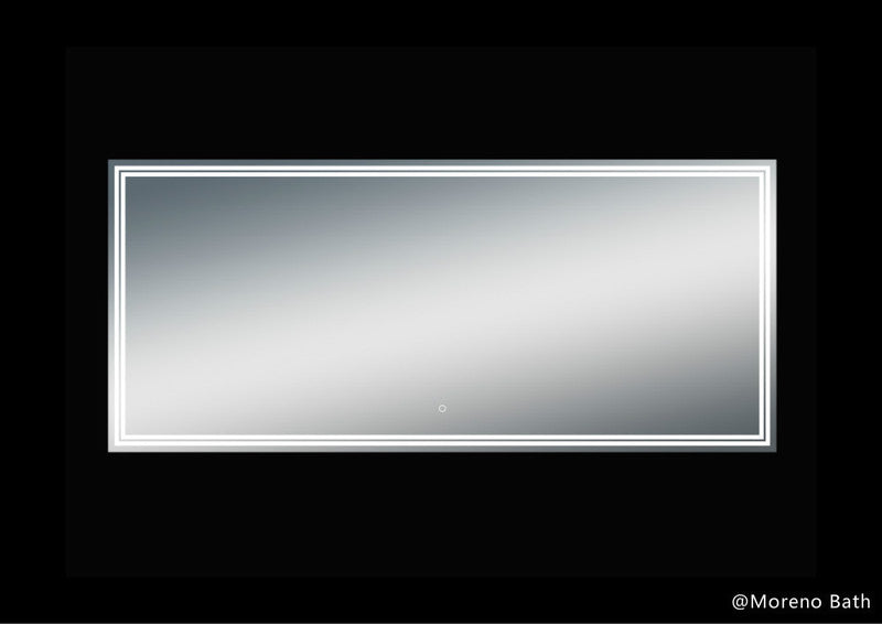 Moreno Bath MOA407 Luna 68" Polished Edge Backlit LED Mirror