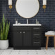 Cutler MANBLK36RHT Manhattan 36" Single Sink Free Standing Cultured Marble Top Bathroom Vanity - Black