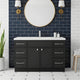 Cutler MANBLK48SBT Manhattan 48" Single Sink Free Standing Cultured Marble Top Bathroom Vanity - Black
