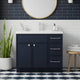 Cutler MANBLU36RHT Manhattan 36" Single Sink Free Standing Cultured Marble Top Bathroom Vanity - Blue