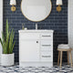 Cutler MANWHT30RHT Manhattan 30" Single Sink Free Standing Cultured Marble Top Bathroom Vanity - White