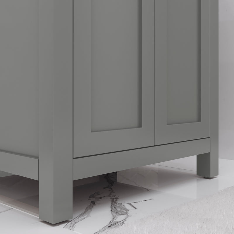 Water Creation MY24CR - Myra 24 In. Single Integrated Rectangular Ceramic Sink Pre-Assembled Transitional Style Bathroom Vanity