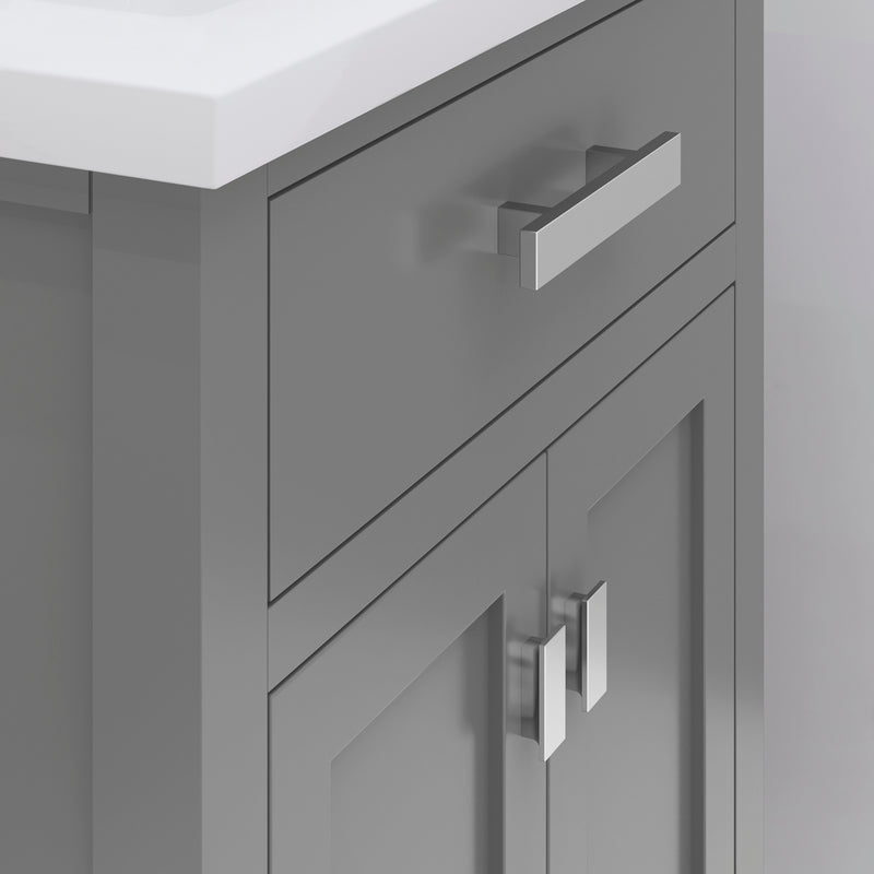Water Creation MY24CR - Myra 24 In. Single Integrated Rectangular Ceramic Sink Pre-Assembled Transitional Style Bathroom Vanity