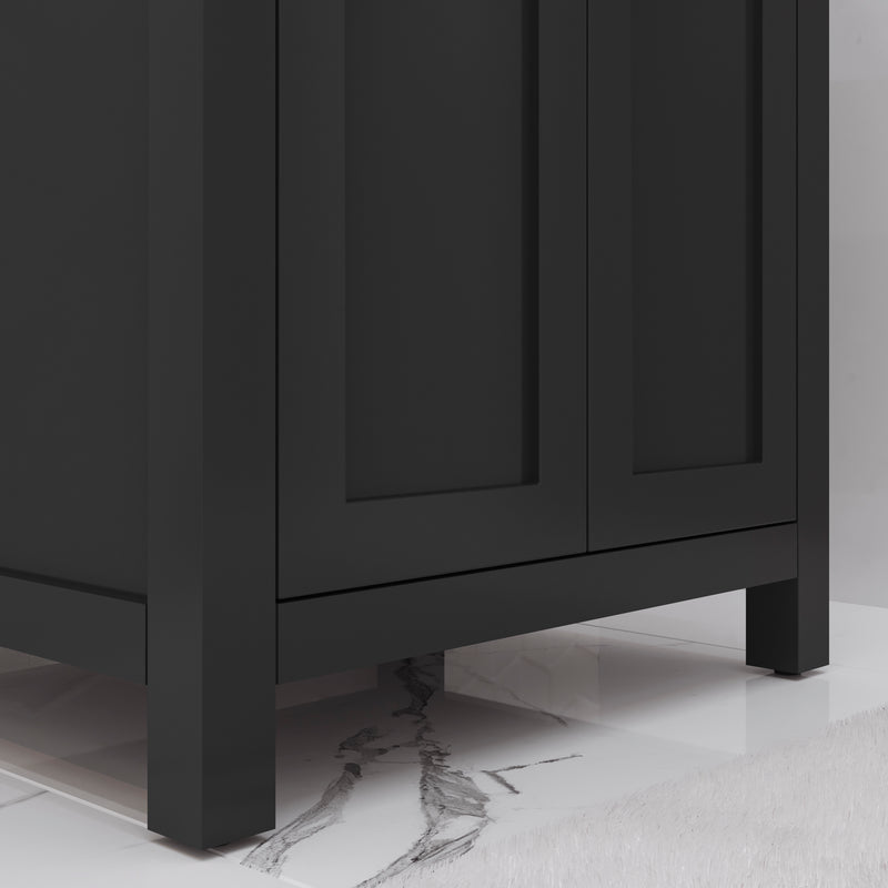 Water Creation MY24CR - Myra 24 In. Single Integrated Rectangular Ceramic Sink Pre-Assembled Transitional Style Bathroom Vanity