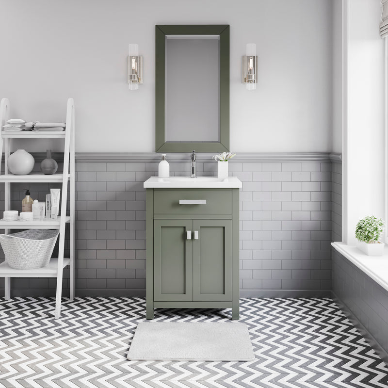 Water Creation MY24CR - Myra 24 In. Single Integrated Rectangular Ceramic Sink Pre-Assembled Transitional Style Bathroom Vanity