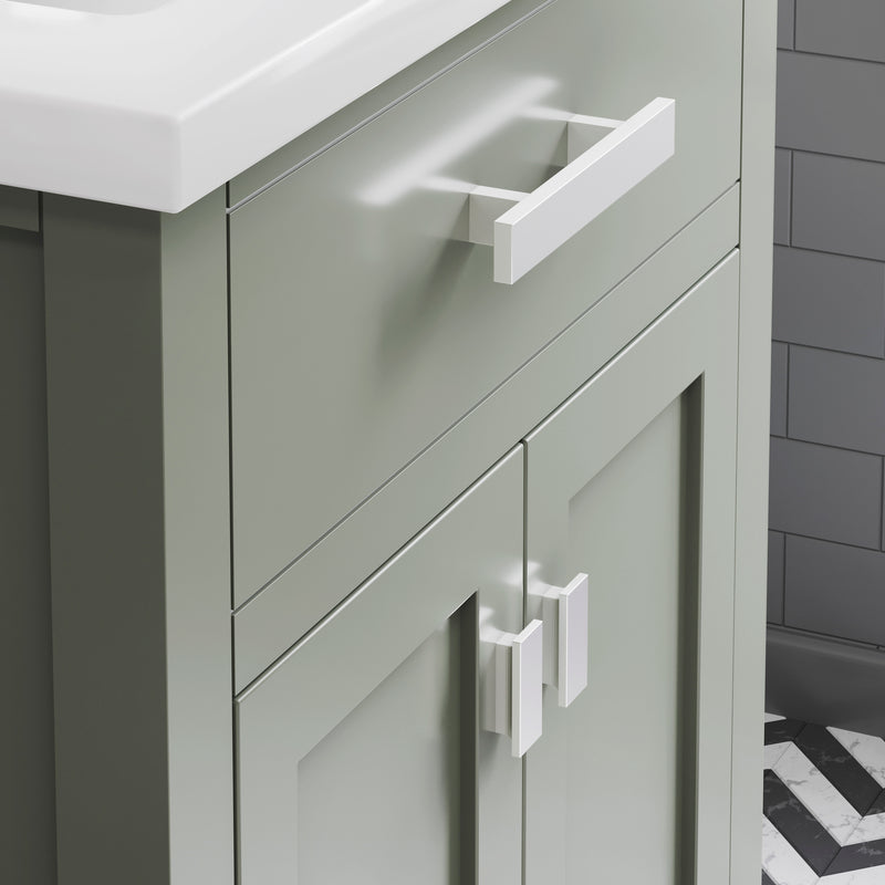 Water Creation MY24CR - Myra 24 In. Single Integrated Rectangular Ceramic Sink Pre-Assembled Transitional Style Bathroom Vanity