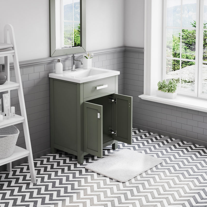 Water Creation MY24CR - Myra 24 In. Single Integrated Rectangular Ceramic Sink Pre-Assembled Transitional Style Bathroom Vanity