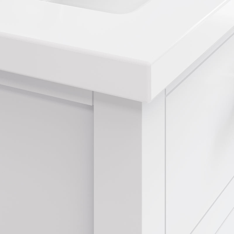 Water Creation MY24CR - Myra 24 In. Single Integrated Rectangular Ceramic Sink Pre-Assembled Transitional Style Bathroom Vanity