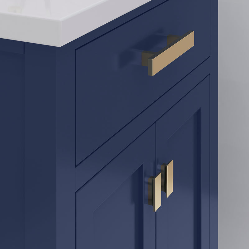 Water Creation MY24CR - Myra 24 In. Single Integrated Rectangular Ceramic Sink Pre-Assembled Transitional Style Bathroom Vanity