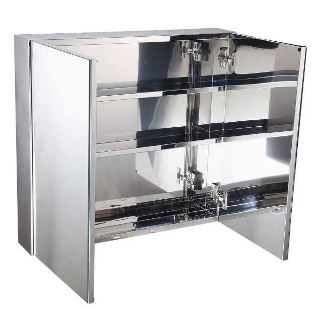 Bathroom Mirrored Medicine Cabinet with Surface or Recessed Mounting Storage