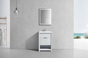 Kube Bath NUDO24-GW Nudo 24" Gloss White Free Standing Single Sink Bathroom Vanity with Reinforced Acrylic Composite Top - view 2