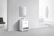 Kube Bath NUDO24-GW Nudo 24" Gloss White Free Standing Single Sink Bathroom Vanity with Reinforced Acrylic Composite Top - view 3