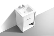 Kube Bath NUDO24-GW Nudo 24" Gloss White Free Standing Single Sink Bathroom Vanity with Reinforced Acrylic Composite Top - view 4
