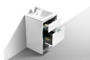 Kube Bath NUDO24-GW Nudo 24" Gloss White Free Standing Single Sink Bathroom Vanity with Reinforced Acrylic Composite Top - view 5