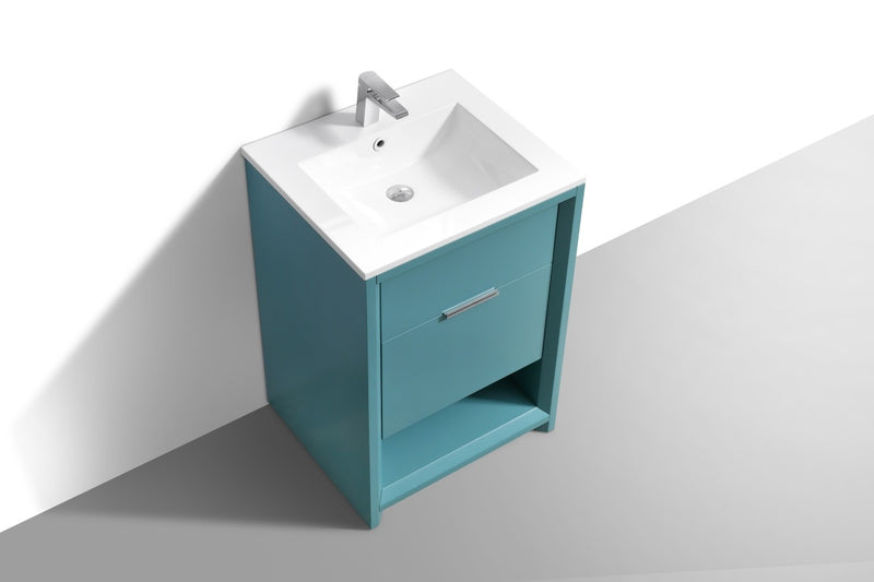 Kube Bath NUDO24-TG Nudo 24" Teal Green Free Standing Single Sink Bathroom Vanity with Reinforced Acrylic Composite Top - view 4