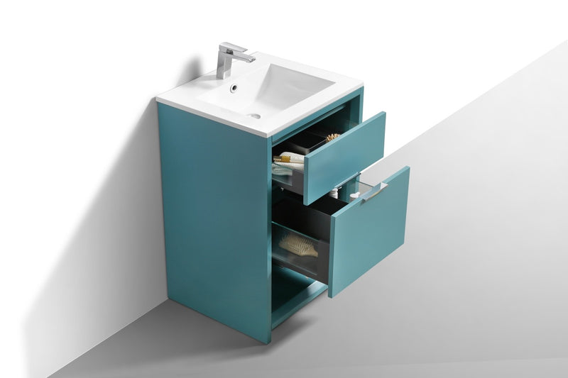 Kube Bath NUDO24-TG Nudo 24" Teal Green Free Standing Single Sink Bathroom Vanity with Reinforced Acrylic Composite Top - view 5