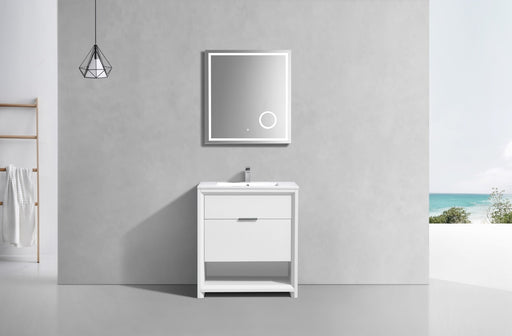 Kube Bath NUDO32-GW Nudo 32" Gloss White Free Standing Single Sink Bathroom Vanity with Reinforced Acrylic Composite Top - view 2