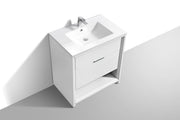 Kube Bath NUDO32-GW Nudo 32" Gloss White Free Standing Single Sink Bathroom Vanity with Reinforced Acrylic Composite Top - view 3